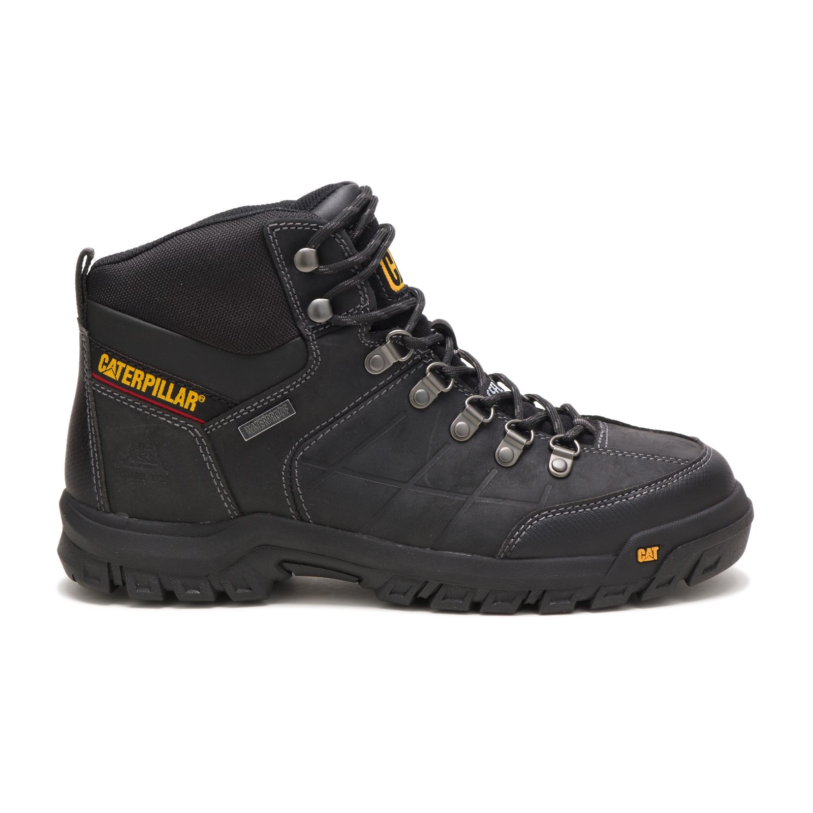 Caterpillar Threshold Waterproof Steel Toe Philippines - Mens Steel Toe Boots - Black 21460YONB